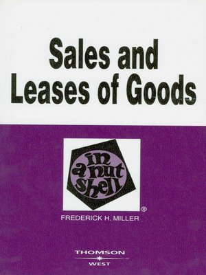 cover image of Sales and Leases of Goods in a Nutshell